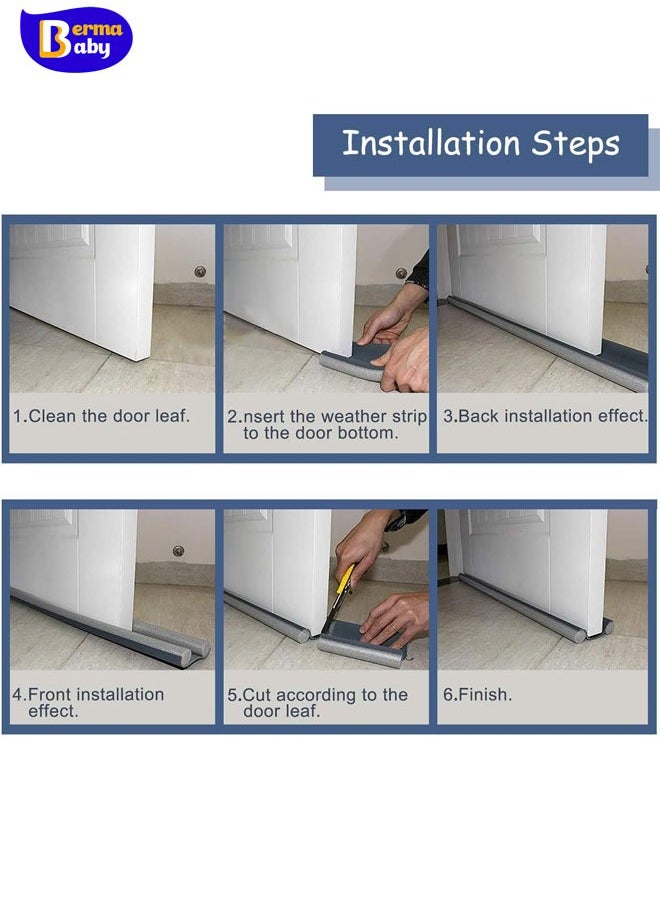 Berma Baby - 1PC Under Door Draft Stopper Door Bottom Seal Strip Weather Strip Thicker Anti-Cold Gap Blocker Sealing Weather Strip   Washable & Cuttable Saving Door Weather Stripping Reduce Noise Window Breeze Blocker Door Sweeps - Image 1