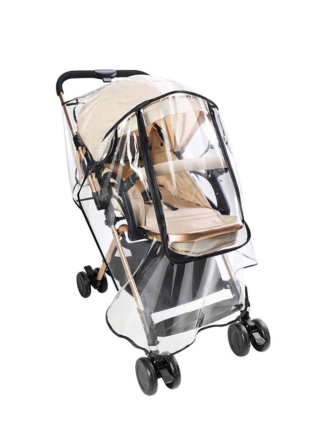 SOLARAE Universal Baby Stroller Rain Cover Pram Raincover Pushchair EVA Transparent and Waterproof for Buggy Carriage Travel Outdoor - Image 1