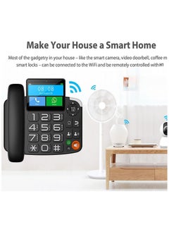 Generic 4G Wireless Phone, Dual SIM Card, Touch Screen Android System Video Call Machine Home Use Plug-in Dual Card Telephone Landline, Cordless Phone for Office and Home  - Image 1