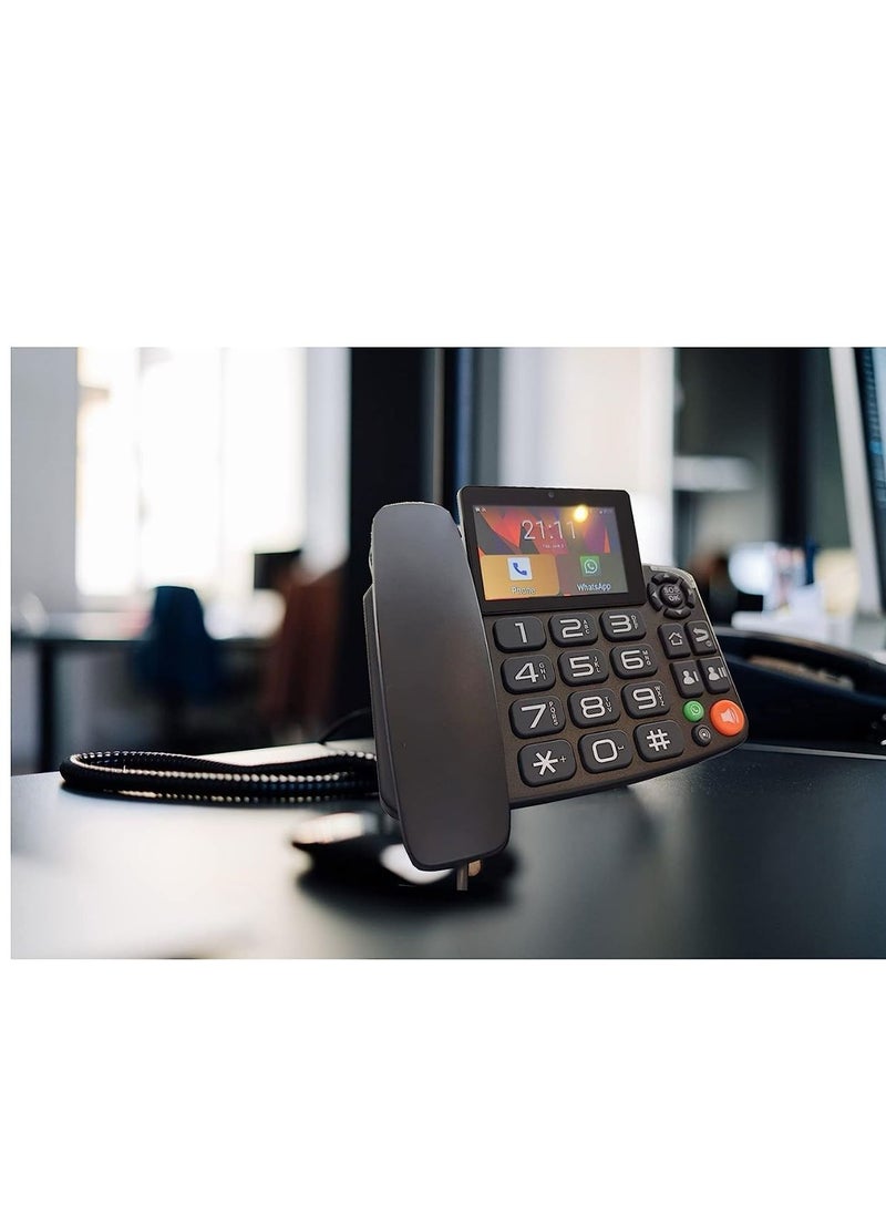 Generic - 4G Wireless Phone, Dual SIM Card, Touch Screen Android System Video Call Machine Home Use Plug-in Dual Card Telephone Landline, Cordless Phone for Office and Home - Image 1