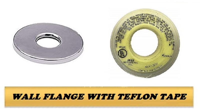 JAGGER صنبور حوض المطبخ المثبت على الحائط LAKS3246 مع حواف حائط وشريط تفلون، كروم، نحاس، فولاذ (ناعم) - Image 4