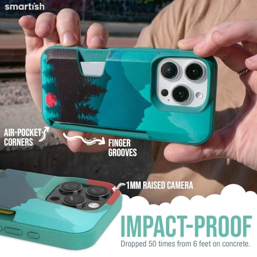 Smartish® iPhone 16 Pro Wallet Case - Wallet Slayer Vol. 1 [Slim + Protective] Credit Card Holder - Drop Tested Hidden Flip Card Slot Cover Compatible with Apple iPhone 16 Pro - Moving Mountains - Image 4