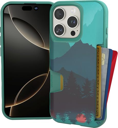 Smartish® iPhone 16 Pro Wallet Case - Wallet Slayer Vol. 1 [Slim + Protective] Credit Card Holder - Drop Tested Hidden Flip Card Slot Cover Compatible with Apple iPhone 16 Pro - Moving Mountains - Image 1