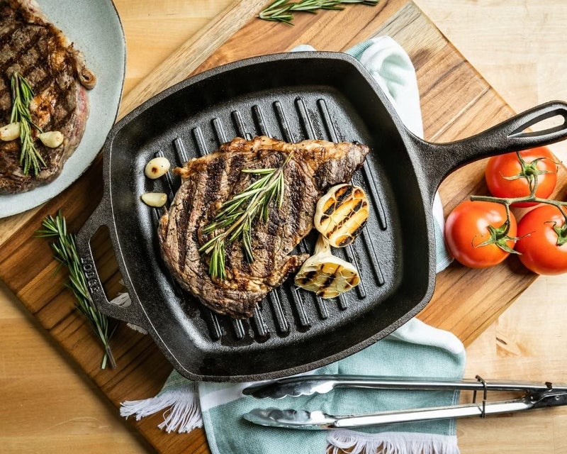 Lodge Cast Iron Grill Pan, Square, 10.5 Inch - Image 2