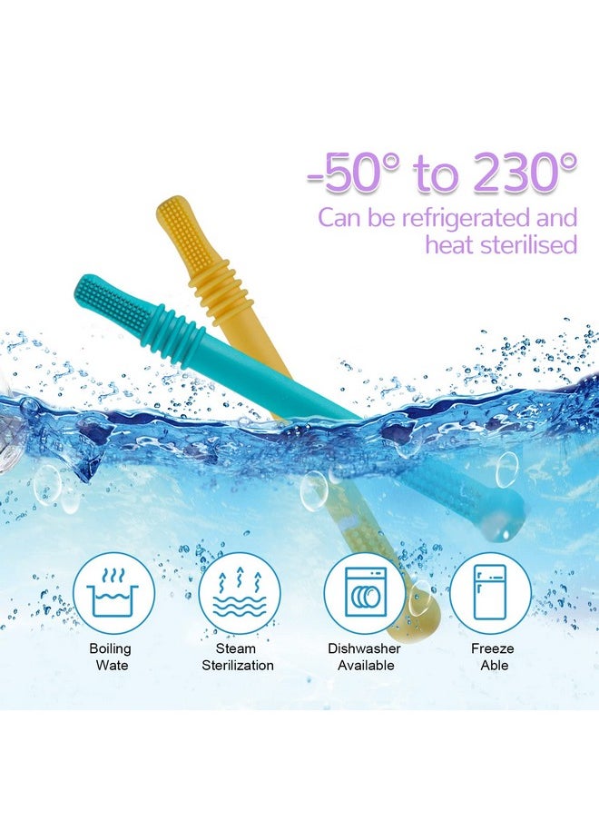 Yinghezu Hollow Teether Tubes 6 Pack Chew Straw Toy For Infant Toddlers Silicone Teething Toys For Babies 06 Months 612 Months Bpa Free/Freezable/Dishwasher And Refrigerator Safe  - Image 3
