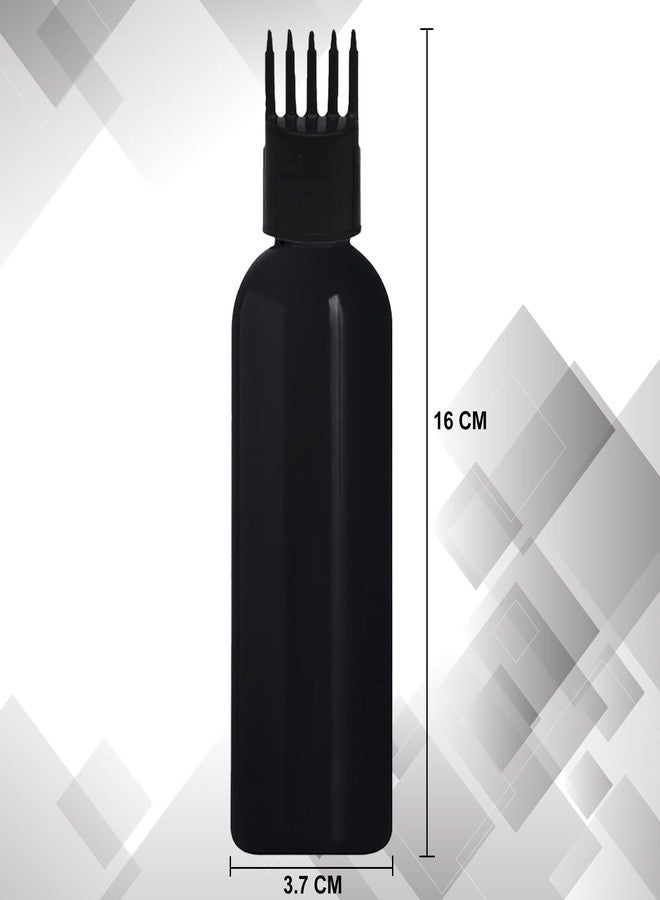 HUNCHA Hair Root Comb Applicator Bottle For Applying Hair Oil Shampoo and Medicine, Oil Applicator Bottle For Scalp, 100ml Portable Applicator Hair Root Bottle, Black Bottle Black Comb, Pack of 2 - Image 2