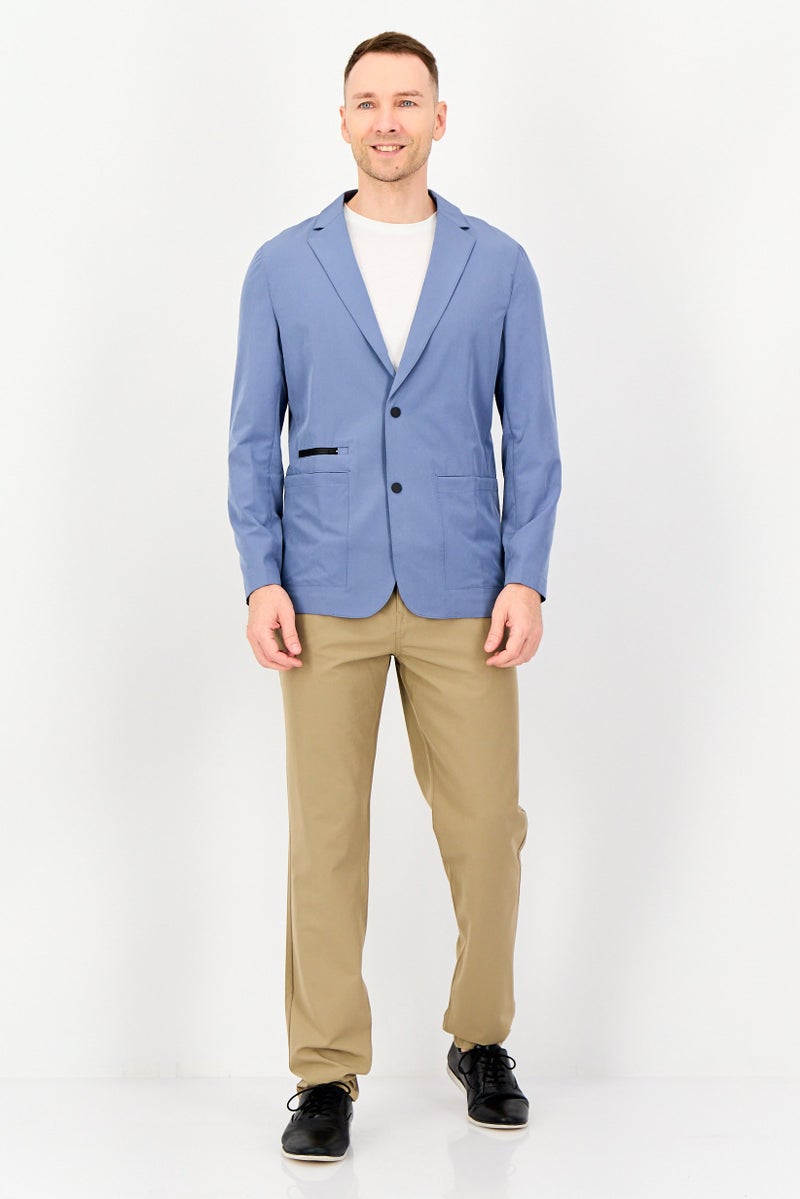 SELECTED Men Regular Fit Solid Casual Blazer, Slate Blue - Image 2