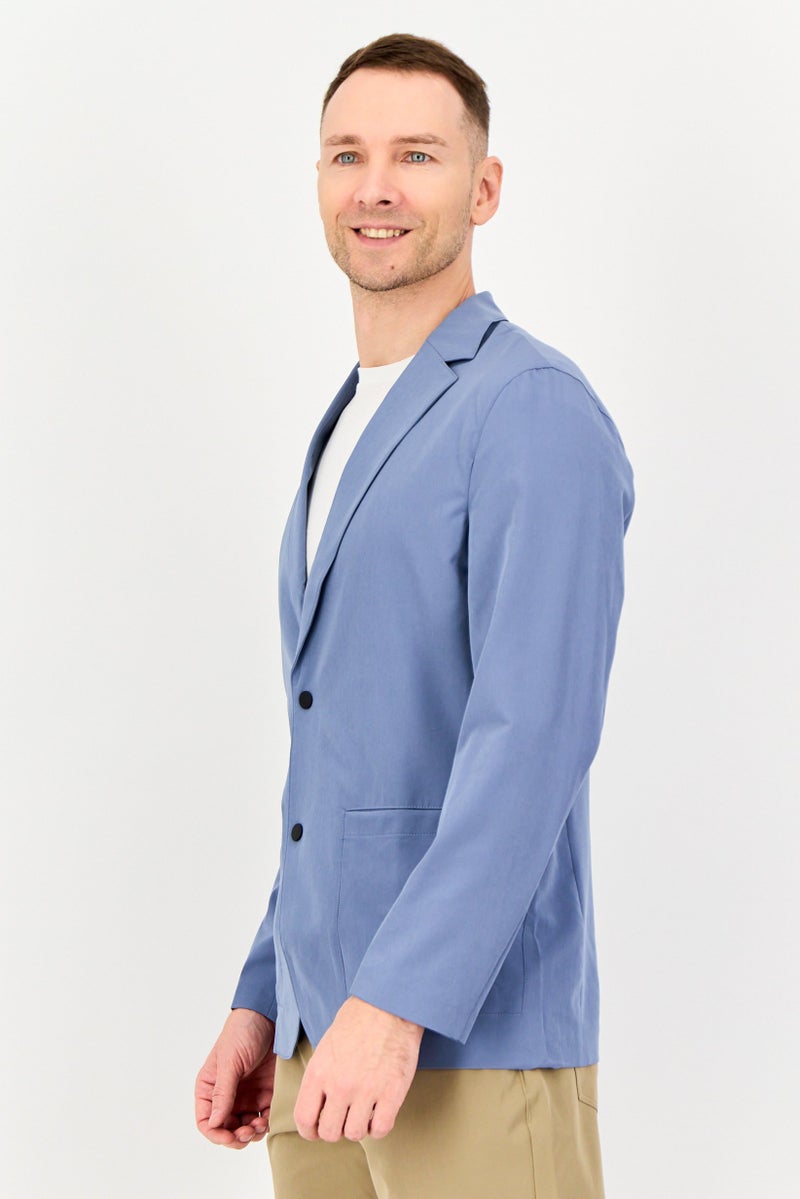 SELECTED Men Regular Fit Solid Casual Blazer, Slate Blue - Image 4