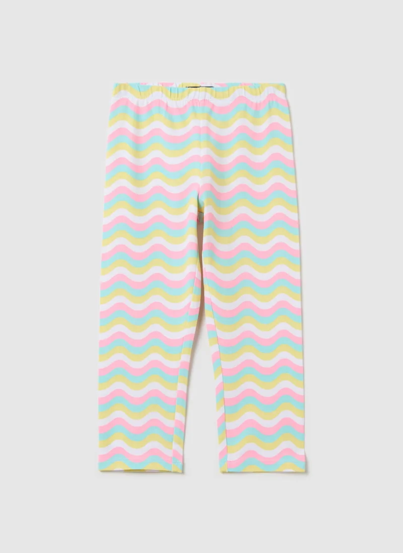 او في اس Three-Quarter Leggings In Stretch Cotton