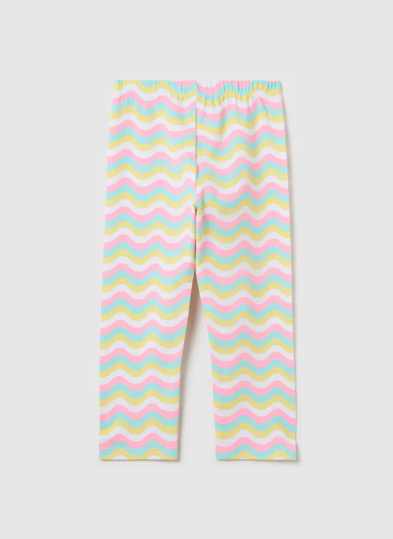 او في اس Three-Quarter Leggings In Stretch Cotton