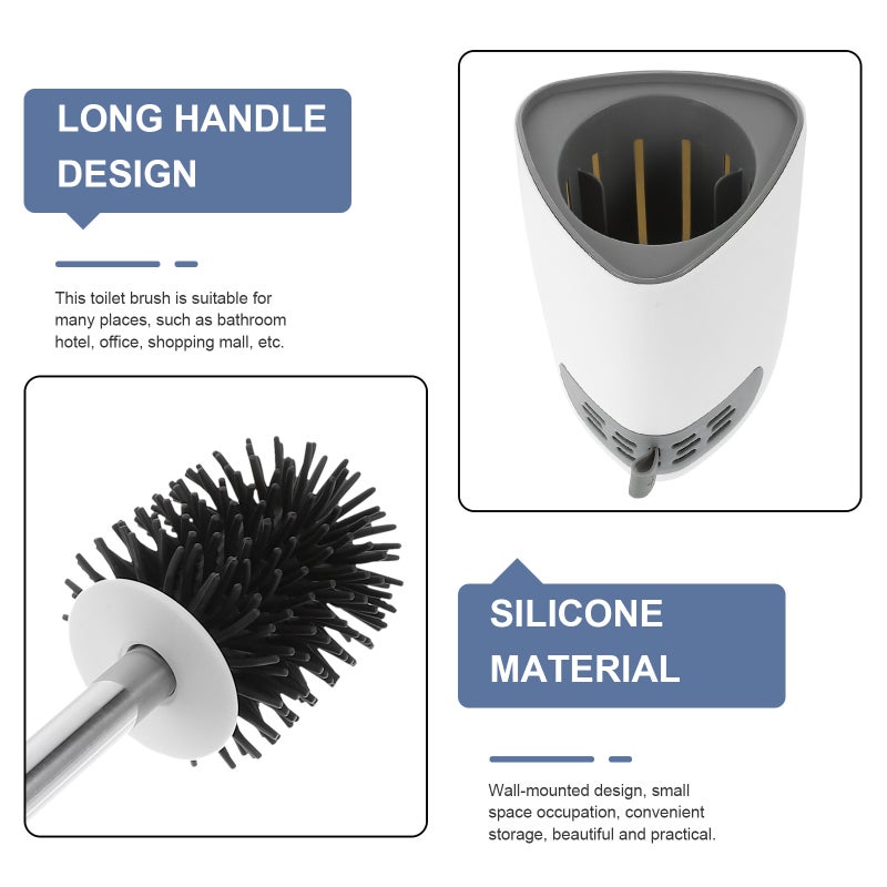 2 Sets Cleaning Brush Handle Brush Wall Mounted Brush with Holder and Hook - Image 2