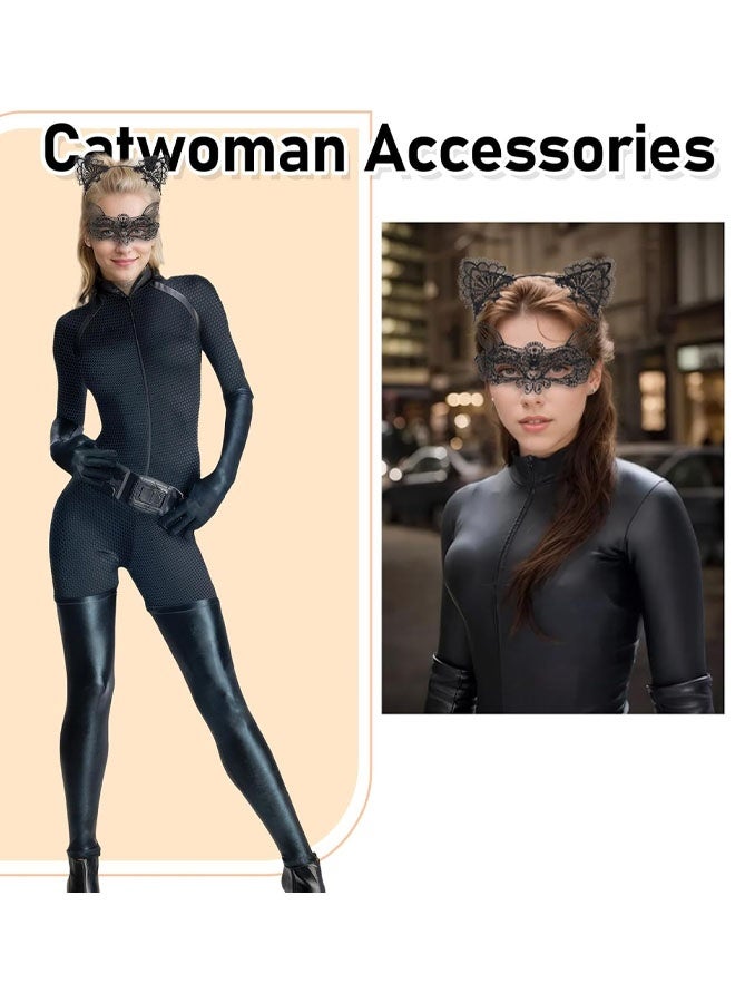 Cat Mask And Cat Ears Headband For Women Masquerade Masks Costume Catwoman Accessories Make Up Party Favors - Image 5