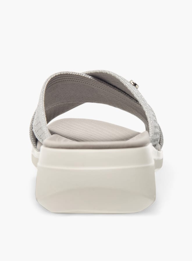 Flora Bella By Shoexpress Women's Textured Slip-On Cross Strap Sandal  - Image 5