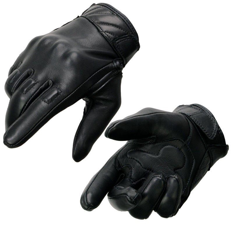 Milwaukee Leather قفازات دراجة نارية جلدية للرجال من ميلووكي MG7521 - أسود مع وسادة جل في راحة اليد - XX-Large - Image 3