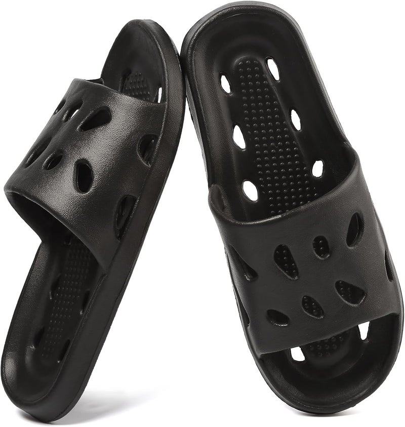 Excefore Shower Shoes Slip Resistant Quick Drying Lightweight Waterproof Pool Slides, Comfortable Arch Support Bathroom & Travel Sandals, Non-Slip Indoor Outdoor Shower Slippers for College Dorm (Size 40-41) - Image 1