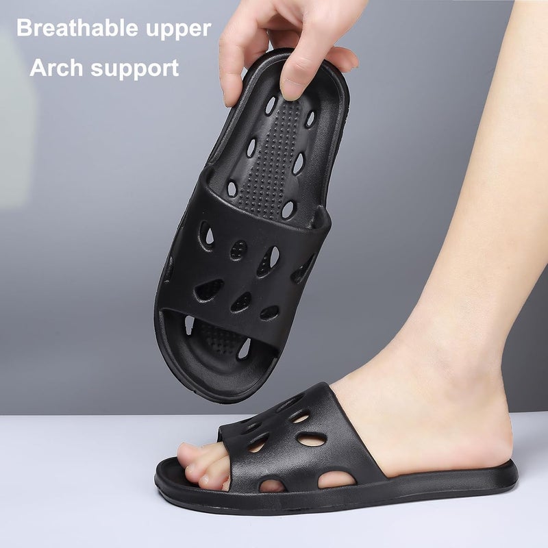 Excefore Shower Shoes Slip Resistant Quick Drying Lightweight Waterproof Pool Slides, Comfortable Arch Support Bathroom & Travel Sandals, Non-Slip Indoor Outdoor Shower Slippers for College Dorm (Size 40-41) - Image 4