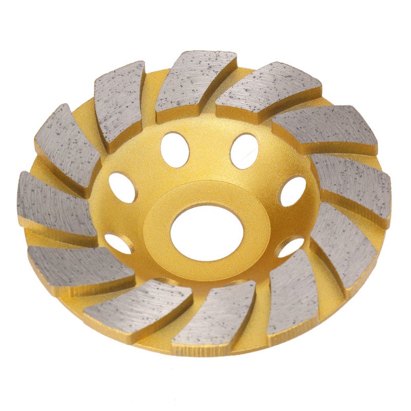 Concrete Grinding Wheel 12 Segment Teeth Air Holes Design Diamond Cup Disc - High Hardness Wear Resistant Turbo Row Segment for Granite Marble Masonry Concrete Grinding Polishing - Image 2