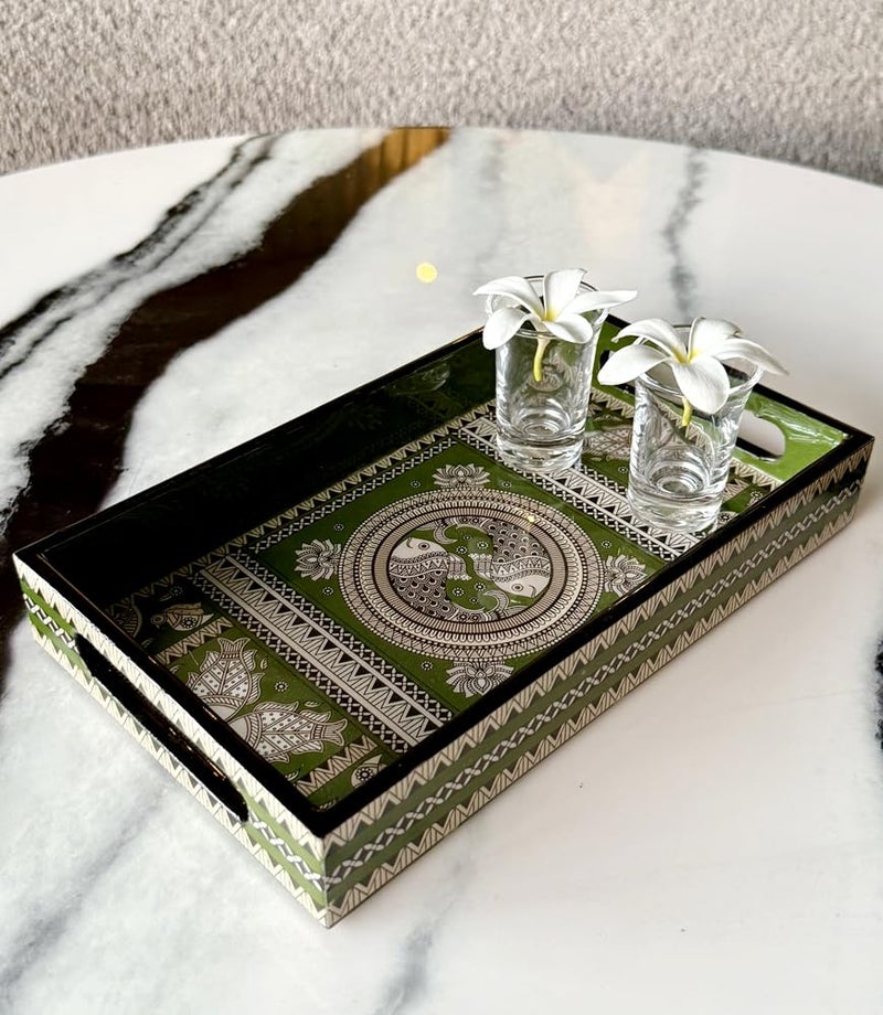 MaatirDesigns Madhubani Fish Art Tray - Image 2