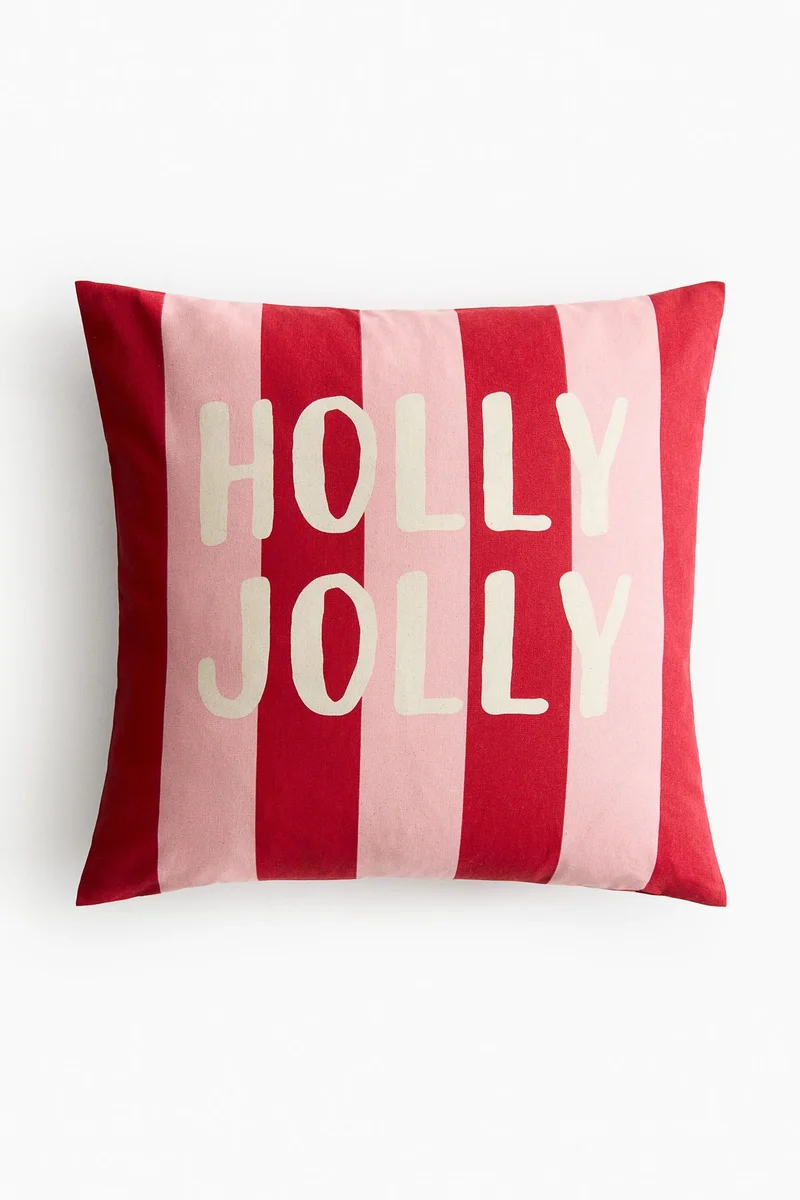 اتش اند ام غطاء وسادة مطبوع من القطن