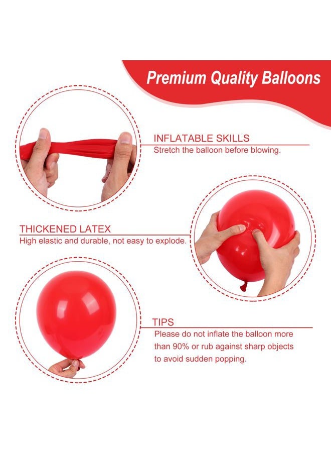 RUBFAC 135pcs Red Balloons Different Sizes 18 12 10 5 Inch for Birthday Party Graduation Anniversary Wedding Decorations - Image 3