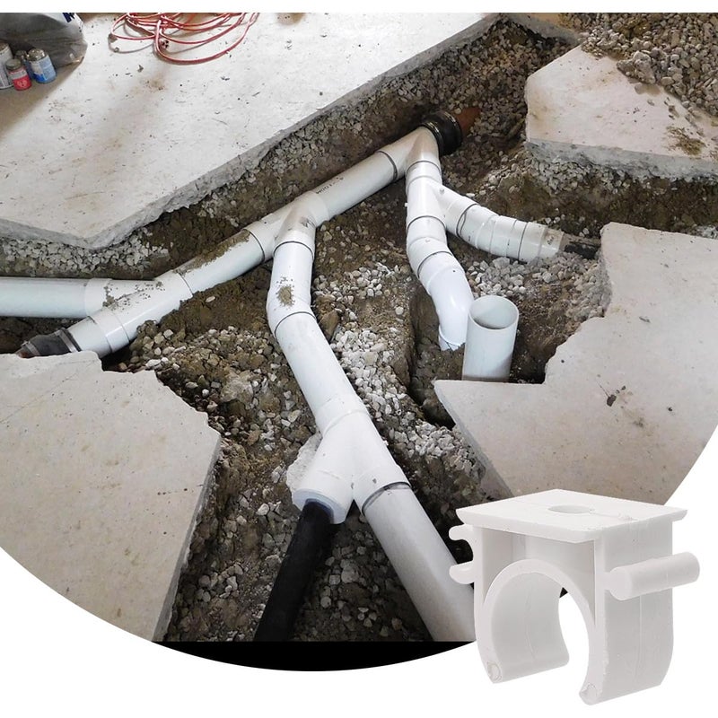 حوامل أنابيب PVC بيضاء على شكل حرف U 100 قطعة لأنابيب التوصيل والسباكة والكهرباء - Image 5