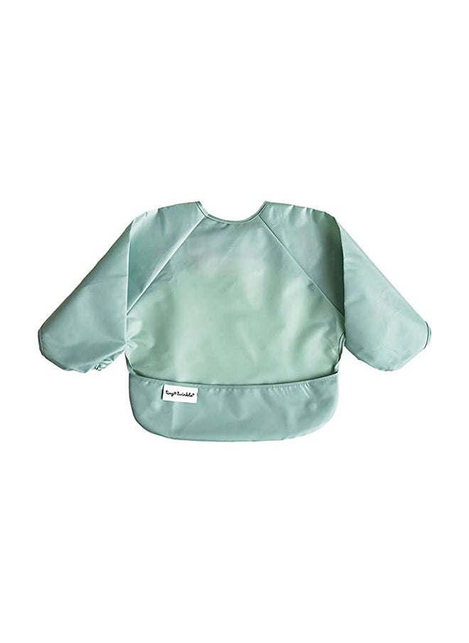Tiny Twinkle Pack Of 2 Full Sleeve Bib- Recycled Sage And Charcoal, Small  - Image 2