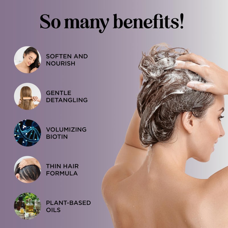 Maple Holistics Advanced Biotin Shampoo and Conditioner Set - Thickening Sulfate and Paraben Free Shampoo and Conditioner for Hair Growth with Rice Water Black Castor Caffeine Collagen and Rosemary Oil - Image 3