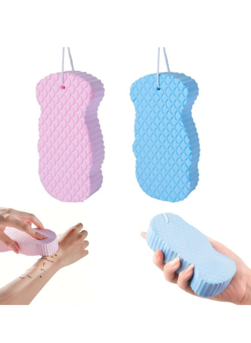 Oasisgalore 2/4-Pack Magic Exfoliating Bath Sponges –Magic Sponge for Skin, Skin Exfoliator for Body Dead Skin (Blue & Pink). - Image 1