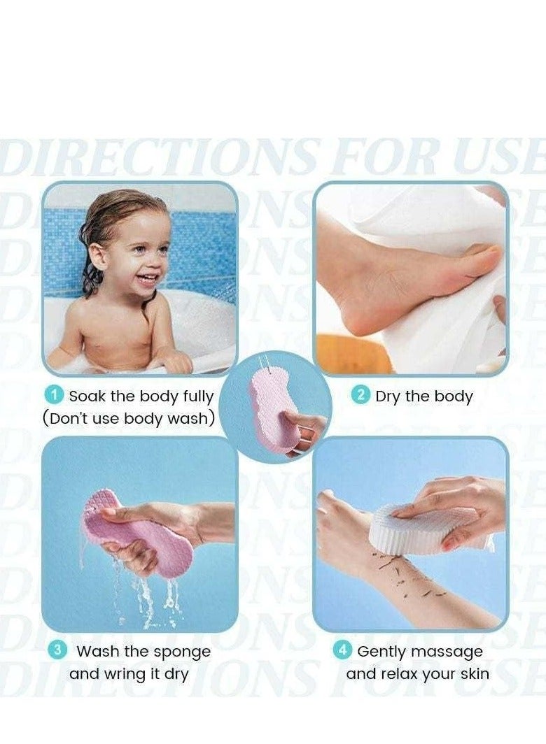 Oasisgalore 2/4-Pack Magic Exfoliating Bath Sponges –Magic Sponge for Skin, Skin Exfoliator for Body Dead Skin (Blue & Pink). - Image 5