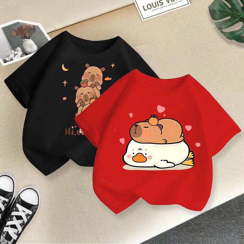 Trade 2026 New Style Boys And Girls Short-Sleeved T-Shirts Summer Children'S Cartoon Tops Girls Casual Summer Clothes Trendy - Image 4