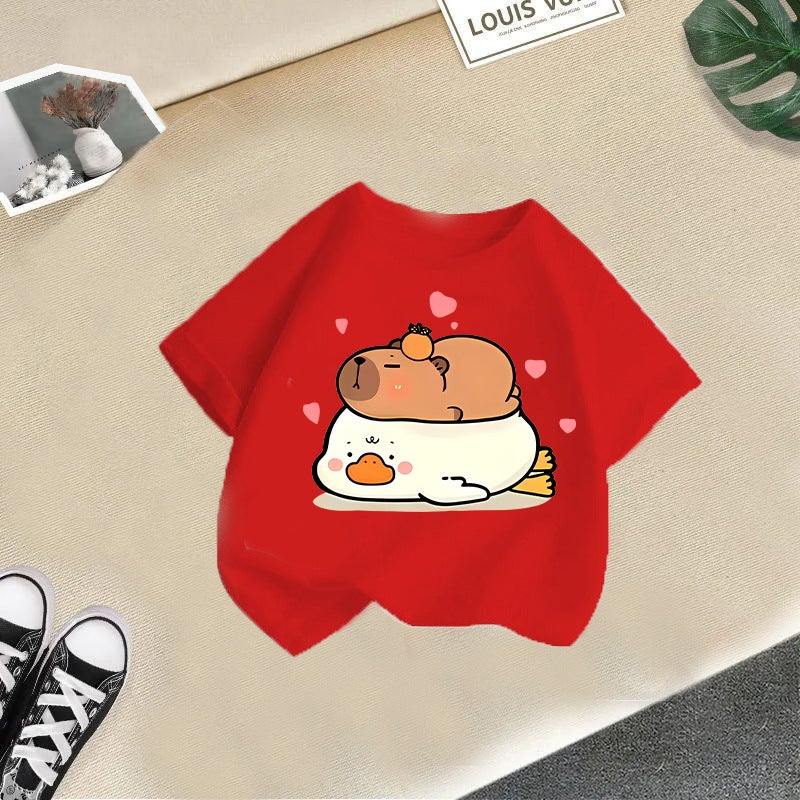 Trade 2026 New Style Boys And Girls Short-Sleeved T-Shirts Summer Children'S Cartoon Tops Girls Casual Summer Clothes Trendy - Image 1