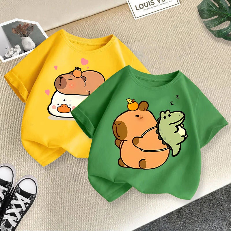 Trade 2026 New Style Boys And Girls Short-Sleeved T-Shirts Summer Children'S Cartoon Tops Girls Casual Summer Clothes Trendy - Image 3