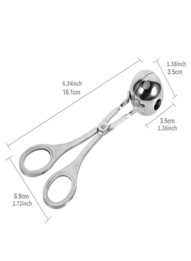 HAOHIZE Meatball Maker, Non Stick Meat Melon Baller Maker Stainless Steel Dough Meatball Scoop Ball Maker Small with Anti Slip Handles for Cake Pops, Melon Baller Scoop - Image 2