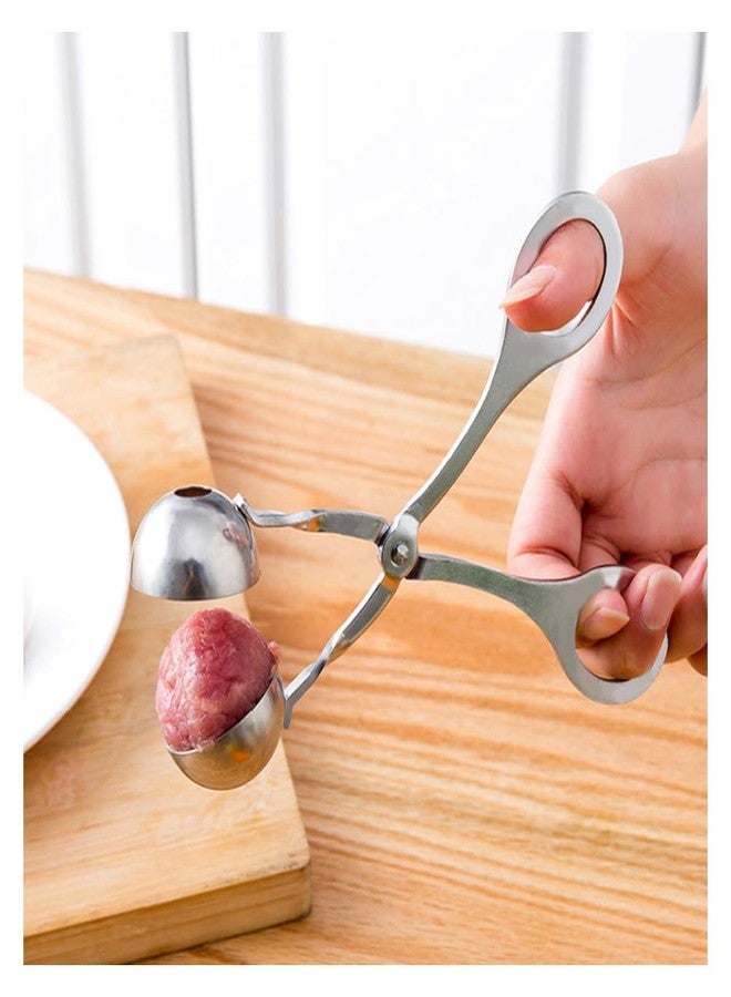 HAOHIZE Meatball Maker, Non Stick Meat Melon Baller Maker Stainless Steel Dough Meatball Scoop Ball Maker Small with Anti Slip Handles for Cake Pops, Melon Baller Scoop - Image 3