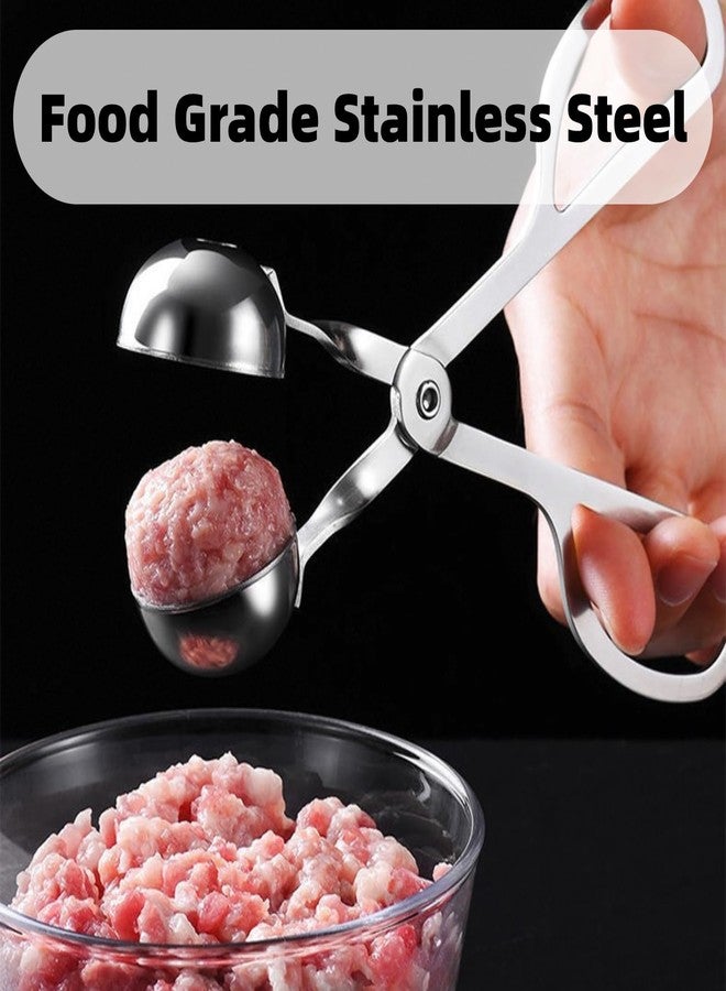HAOHIZE Meatball Maker, Non Stick Meat Melon Baller Maker Stainless Steel Dough Meatball Scoop Ball Maker Small with Anti Slip Handles for Cake Pops, Melon Baller Scoop - Image 4