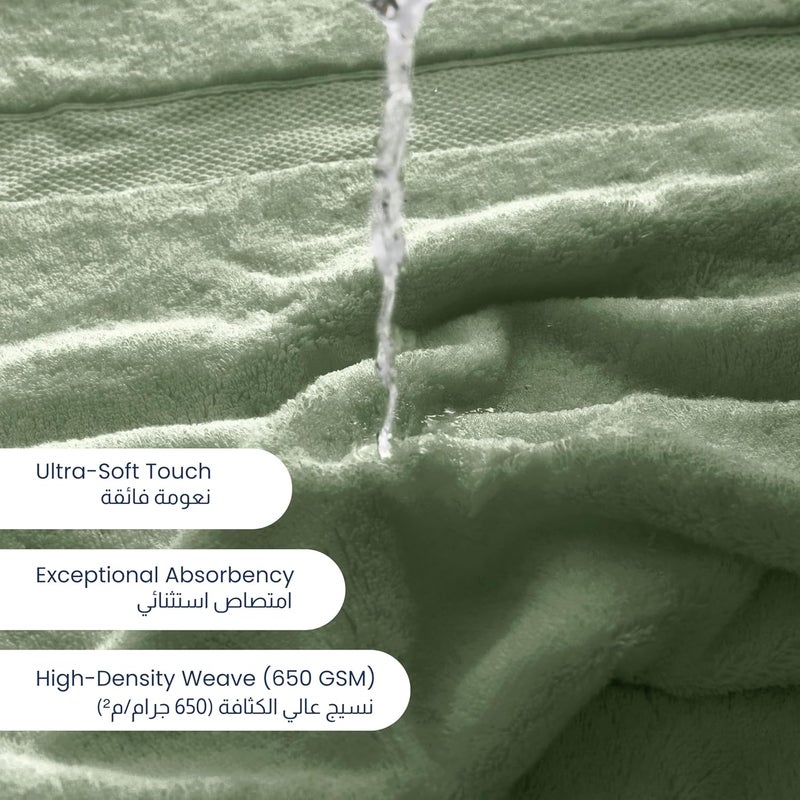 أريكا مجموعة مناشف الوجه أريكا سيينا - أخضر نعناعي (عبوة من 2) 100×50 سم - قطن جيزة 86 %100 ناعم، أنيق، وطويل الأمد. مثالي للاستخدام اليومي ولمسة من الفخامة - Image 5