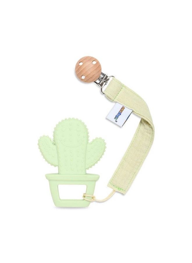 AmazingM - Baby Food Grade Silicone Teether Toy With Pacifier Clip Holderteething Pain Relief Toys Gift Set For 3 Months+ Boys And Girlsfreezer Safebpa Free (Cacuts) - Image 1