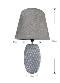BABAZAM Premium Ceramic Table Lamp Stylish Home Décor with Elegant Illumination with High Quality Fabric Shade 36x23x9cm Multicolor  - Image 1