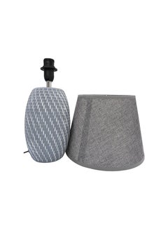 BABAZAM Premium Ceramic Table Lamp Stylish Home Décor with Elegant Illumination with High Quality Fabric Shade 36x23x9cm Multicolor  - Image 2