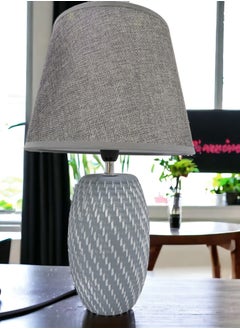 BABAZAM Premium Ceramic Table Lamp Stylish Home Décor with Elegant Illumination with High Quality Fabric Shade 36x23x9cm Multicolor  - Image 5