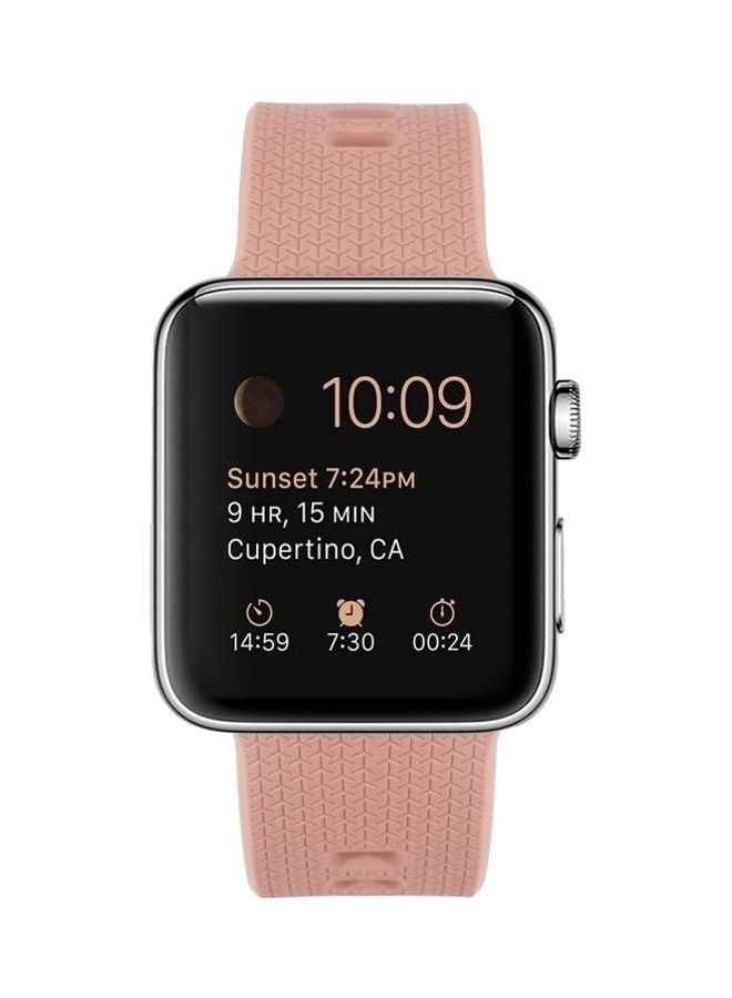NIBEMINENT Silicone Replacement Strap Watchband For Apple Watch Series 7/6/SE/5/4/3/2/1 41/40/38mm Retro Rose - Image 2