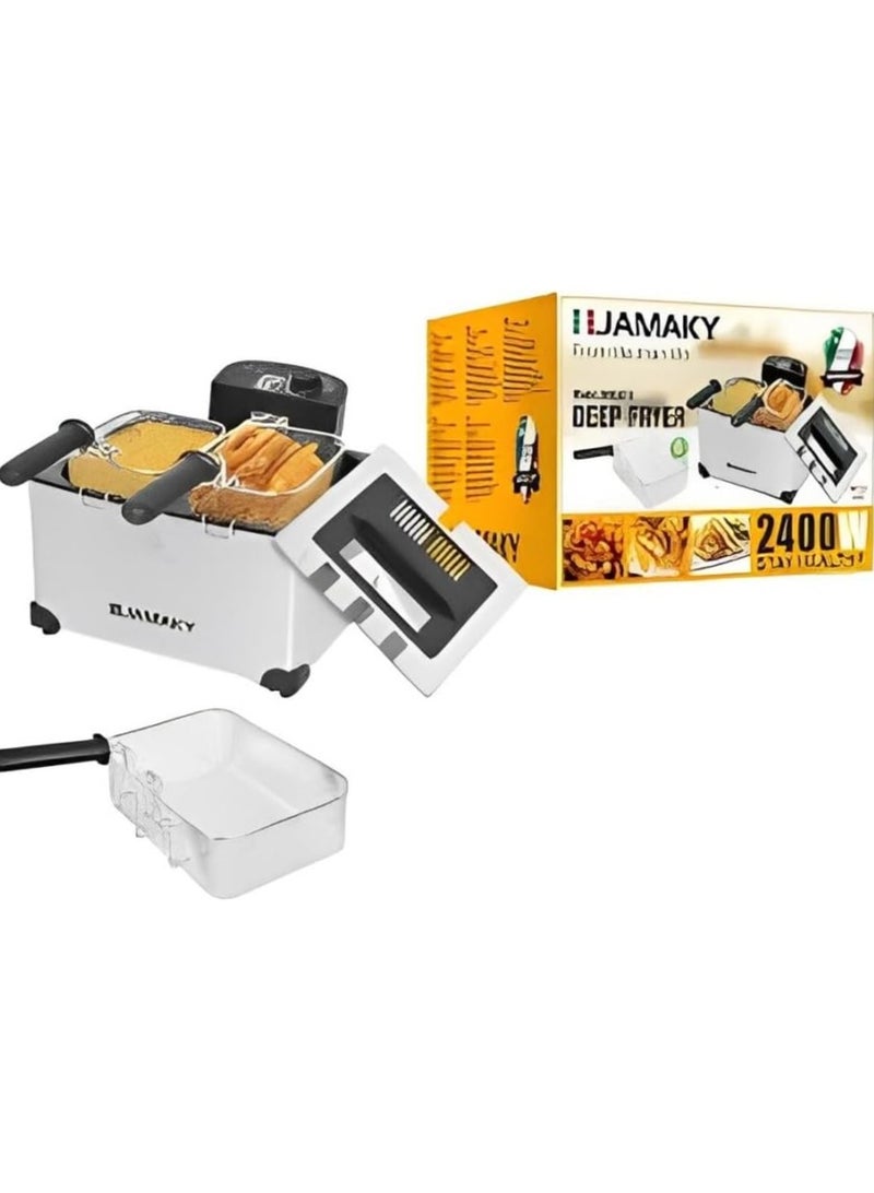 JAMAKY JMK5015 Deep Oil Fryer, 5 Liters, Temperature Control, 2400 Watt, Silver - Image 1
