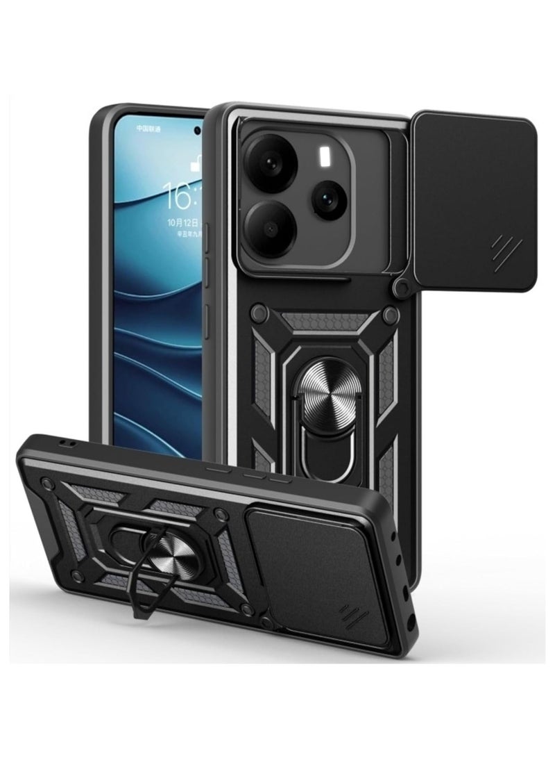 redmi note 14 4g Shield Full Protection Case With Metal Ring &Slide Camera Cover For redmi note 14 4g case
