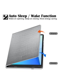Techie Premium PU Leather Smart Flip Case Cover with Auto Sleep and Wake for MatePad SE 10.4 - Grey  - Image 4