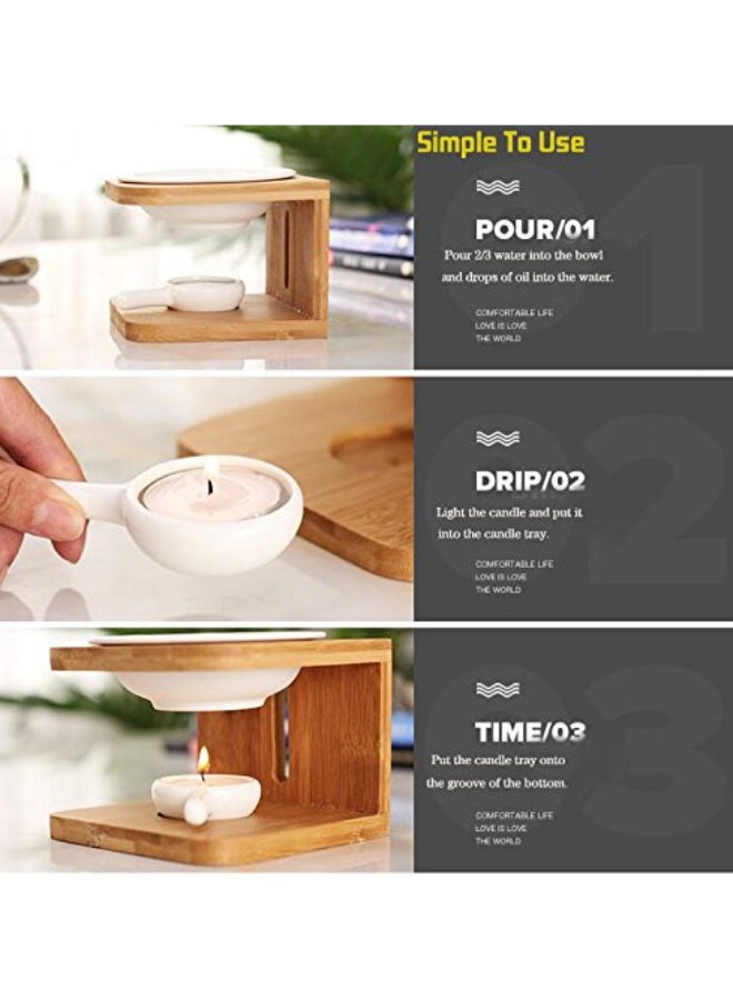 دوغي حامل شمعة شاي من السيراميك، موزع شموع وزيوت عطرية للاسترخاء واليوغا والتأمل - Image 2