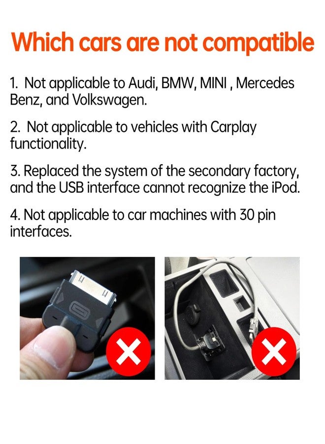 Gitank USB Bluetooth 5.0 Car Adapter Compatible for Infiniti,Nissan,GMC,Chevy,Ford,Mazda,Cadillac,Buick,Volkswagen,Honda,Subaru iPod iPhone Music Interface Connector - Image 3