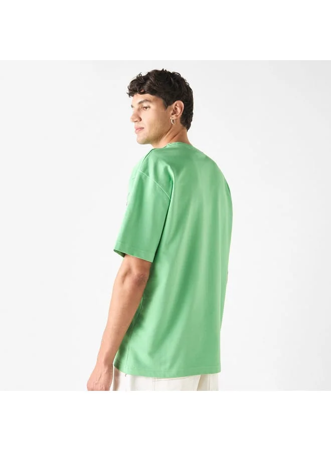 STARTER Starter Placement Print T-shirt with Crew Neck and Short Sleeves