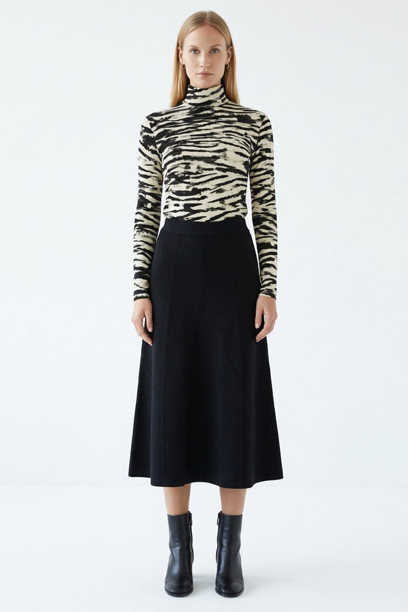 EXQUISE High Waist Midi Knitted Regular Skirt - Image 3