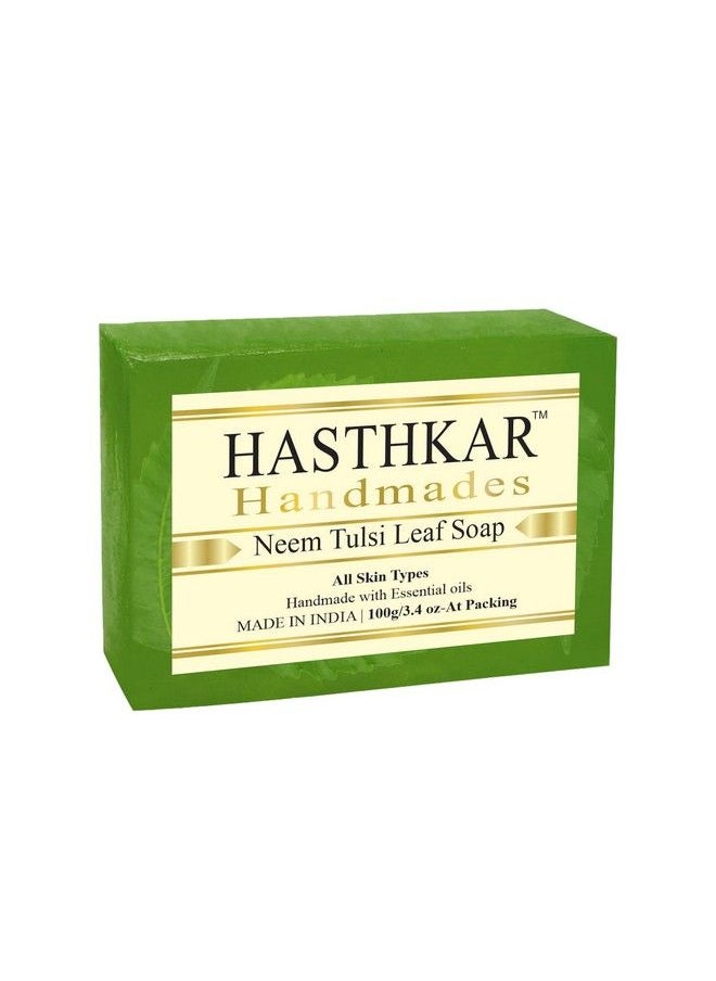 byPurenaturals Hasthkar Handmades Handmade Natural Neem Tulsi Leaf Soap 100Gm  - Image 2