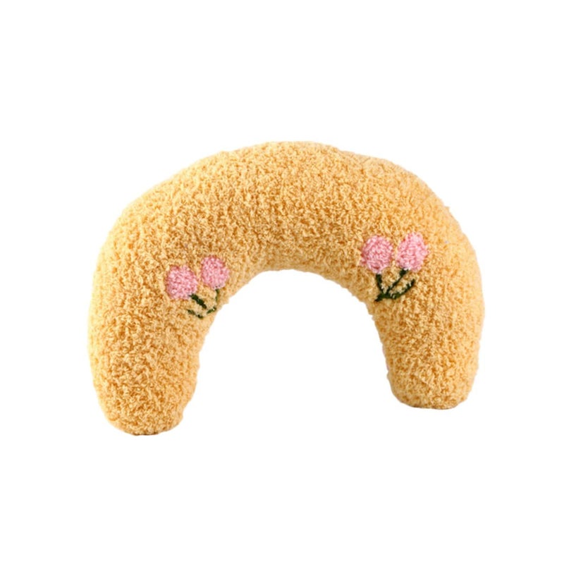 Blue U Shaped Neck Pillow for Cats and Dogs Comfortable Sleep Support - Image 2